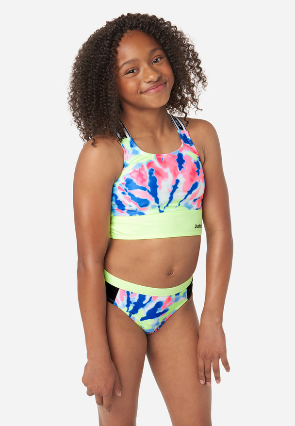 JUSTICE Girls Swimsuit Tankini Bikini Ruffle Swim PLUS SIZE 12 14