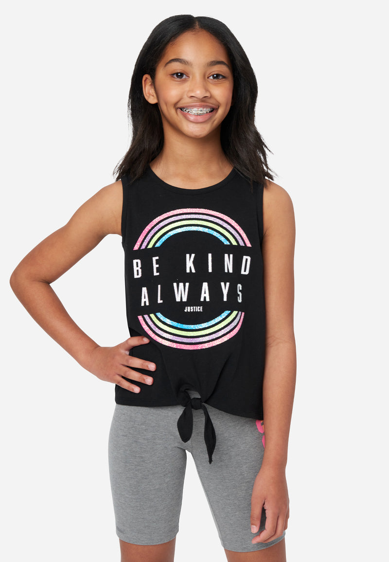 Tie Front Graphic Tank