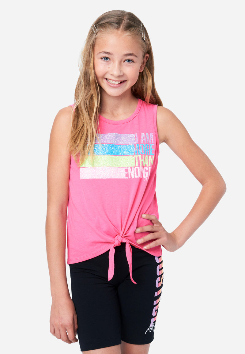 Tie Front Graphic Tank