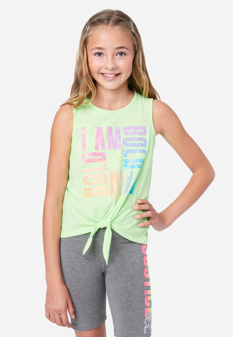 Tie Front Graphic Tank