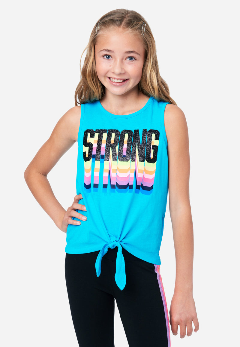 Tie Front Graphic Tank