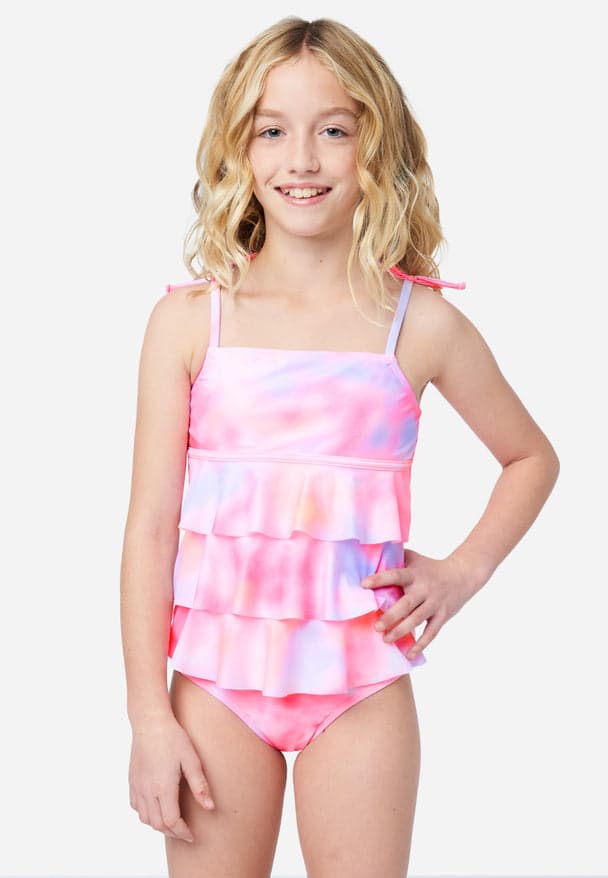 Justice Girls Size 12 Tankini Striped Two-Piece Swimsuit Bathing Suit Swim  NWT