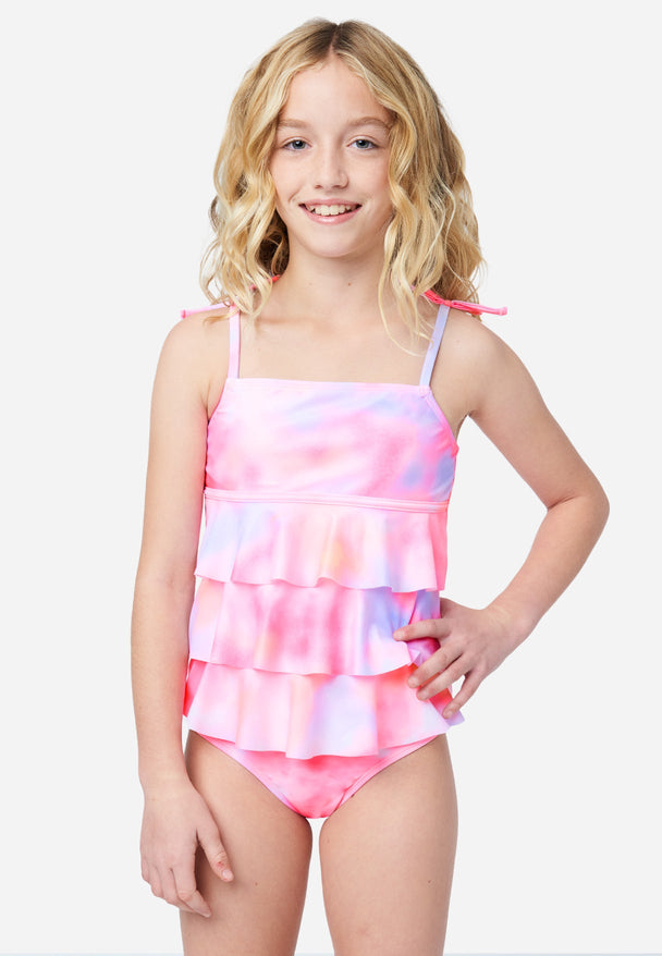 Justice Girls Size 12 Tankini Striped Two-Piece Swimsuit Bathing Suit Swim  NWT